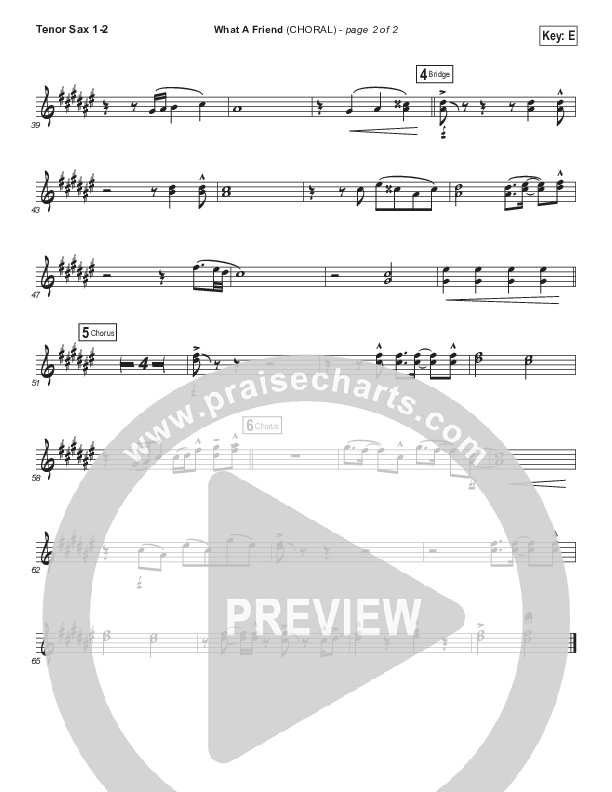 What A Friend (Choral Anthem SATB) Tenor Sax 1/2 (Matt Maher / Arr. Luke Gambill)