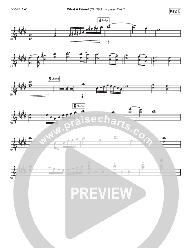What A Friend (Choral Anthem SATB) Violin 1/2 (Matt Maher / Arr. Luke Gambill)