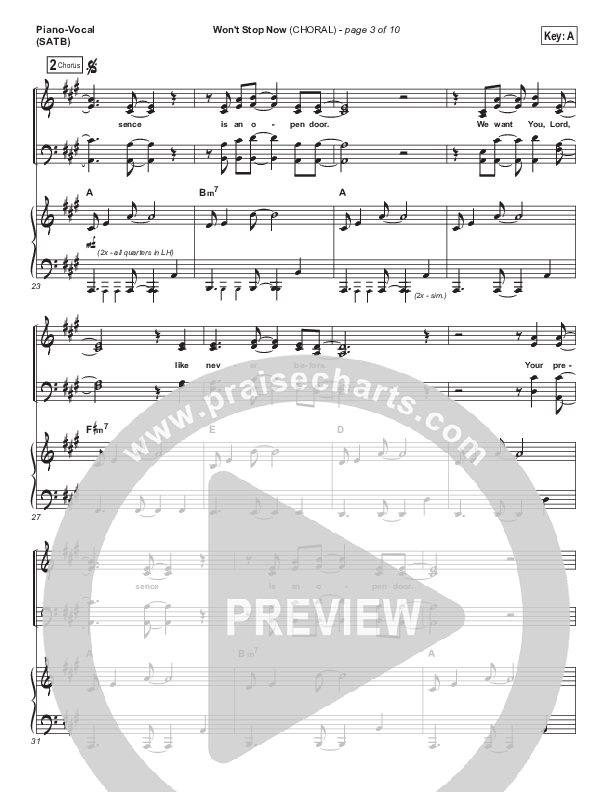 Won't Stop Now (Choral Anthem SATB) Piano/Vocal Pack (Elevation Worship / Arr. Luke Gambill)