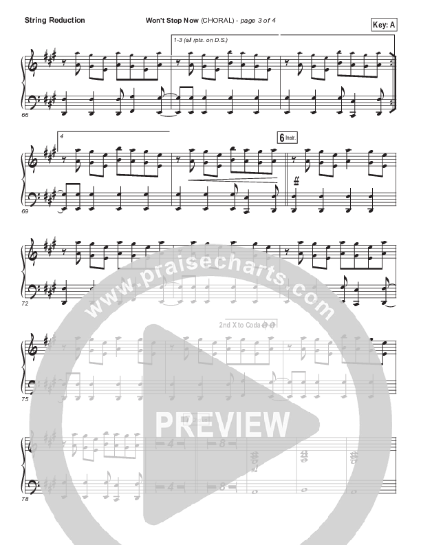 Won't Stop Now (Choral Anthem SATB) String Pack (Elevation Worship / Arr. Luke Gambill)