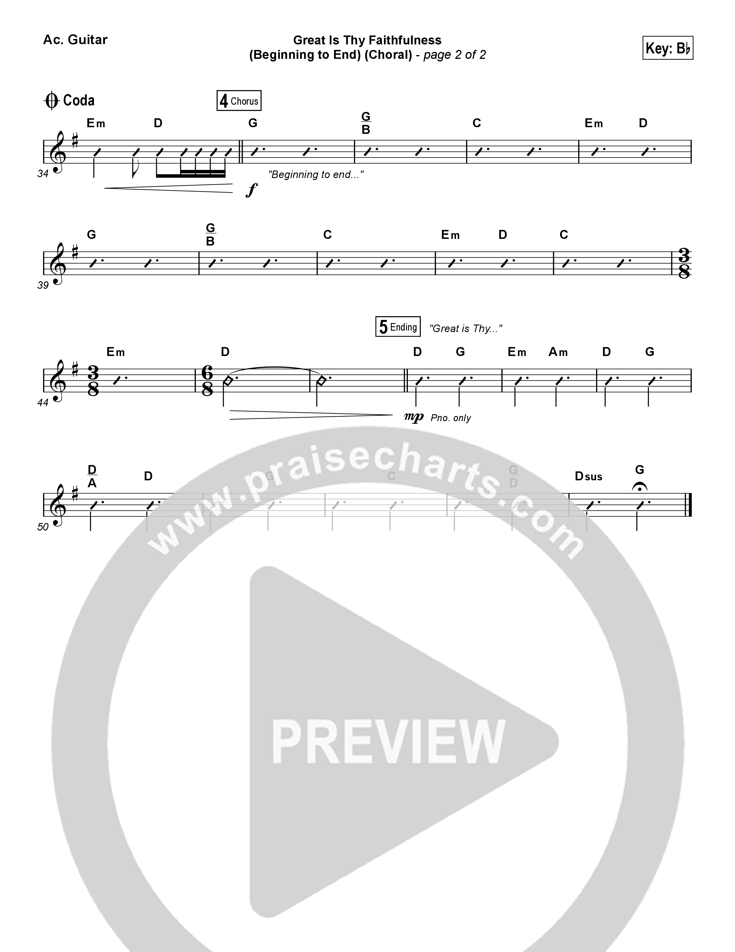 Great Is Thy Faithfulness (Beginning To End) (Choral Anthem SATB) Acoustic Guitar (One Sonic Society / Arr. Luke Gambill)