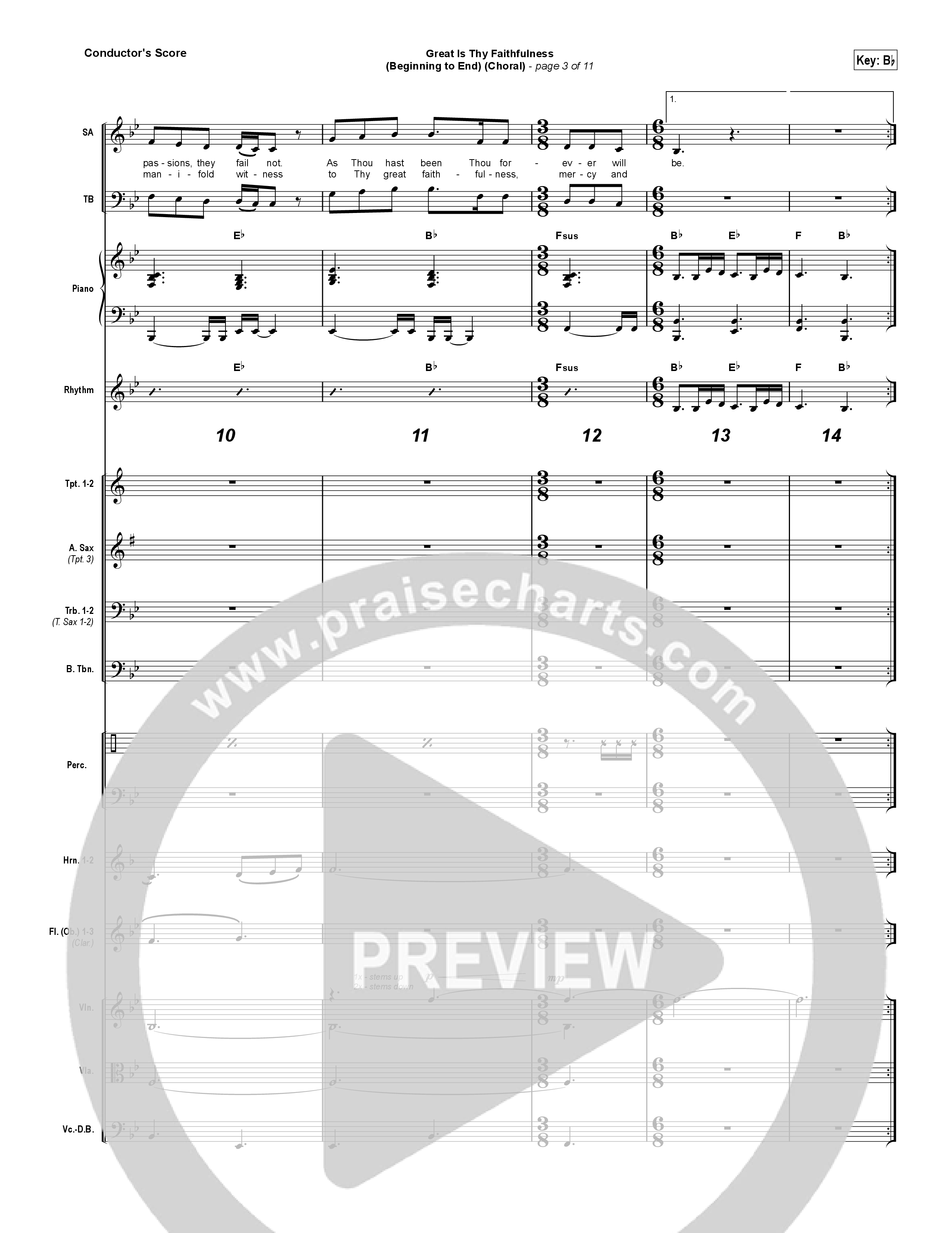 Great Is Thy Faithfulness (Beginning To End) (Choral Anthem SATB) Conductor's Score (One Sonic Society / Arr. Luke Gambill)