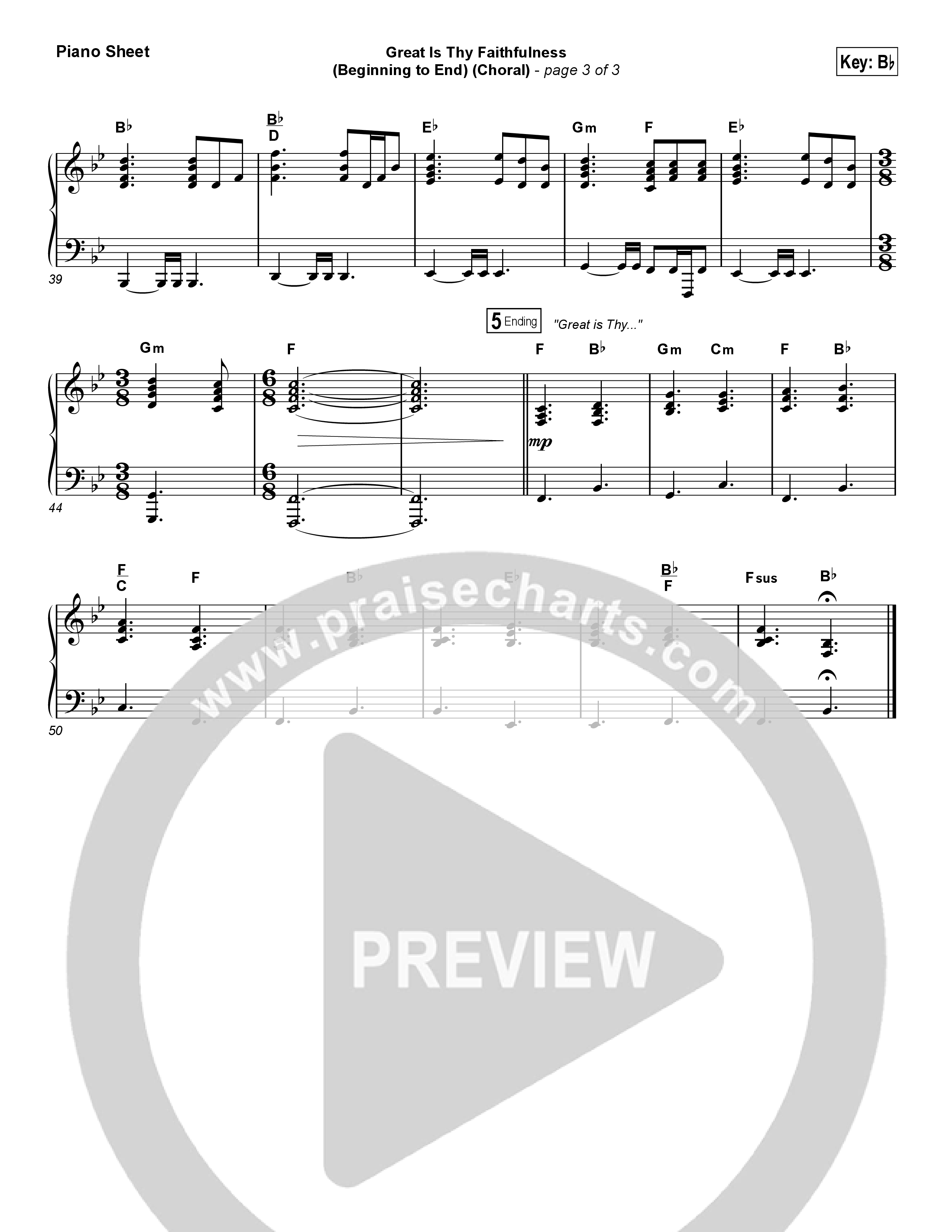 Great Is Thy Faithfulness (Beginning To End) (Choral Anthem SATB) Piano Sheet (One Sonic Society / Arr. Luke Gambill)