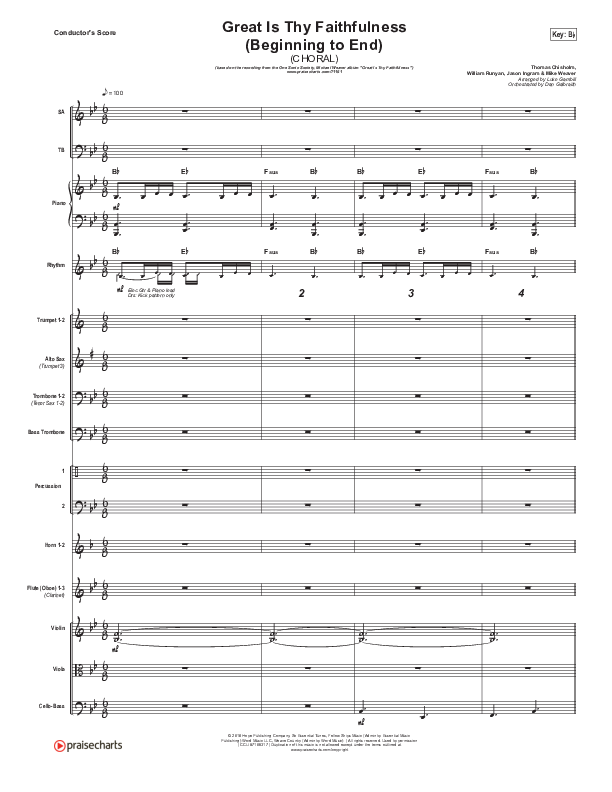 Great Is Thy Faithfulness (Beginning To End) (Choral Anthem SATB) Orchestration (One Sonic Society / Arr. Luke Gambill)