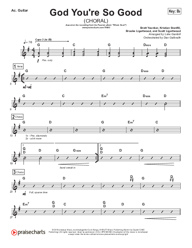 God You're So Good (Choral Anthem SATB) Acoustic Guitar (Passion / Arr. Luke Gambill)