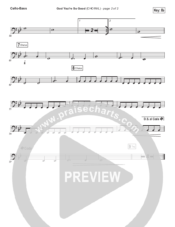 God You're So Good (Choral Anthem SATB) Cello/Bass (Passion / Arr. Luke Gambill)