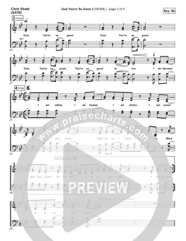 God You're So Good (Choral Anthem SATB) Choir Vocals (SATB) (Passion / Arr. Luke Gambill)