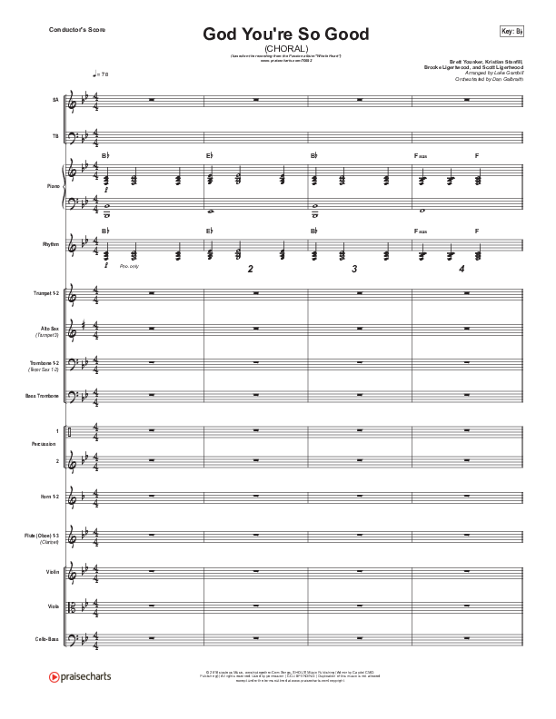 God You're So Good (Choral Anthem SATB) Orchestration (Passion / Arr. Luke Gambill)