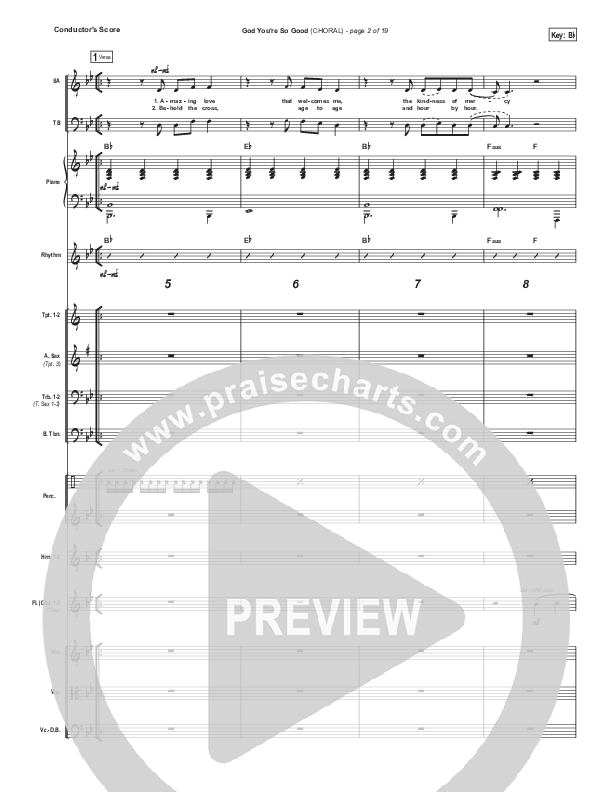God You're So Good (Choral Anthem SATB) Conductor's Score (Passion / Arr. Luke Gambill)