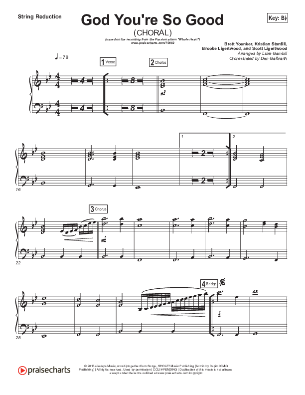 God You're So Good (Choral Anthem SATB) String Pack (Passion / Arr. Luke Gambill)