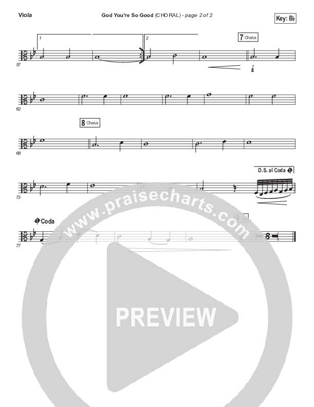 God You're So Good (Choral Anthem SATB) Viola (Passion / Arr. Luke Gambill)