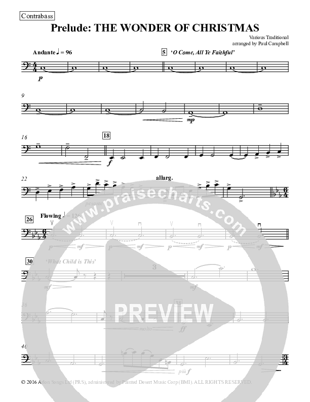 Prelude The Wonder Of Christmas (Instrumental) Contrabass (Paul Campbell)