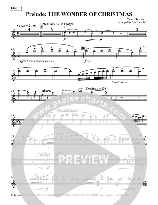 Prelude The Wonder Of Christmas (Instrumental) Flute (Paul Campbell)