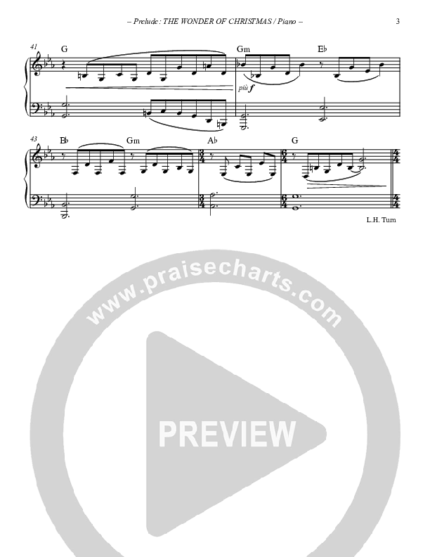 Prelude The Wonder Of Christmas (Instrumental) Piano Sheet (Paul Campbell)