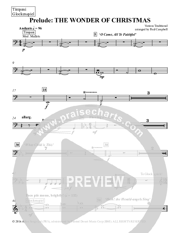 Prelude The Wonder Of Christmas (Instrumental) Timpani (Paul Campbell)