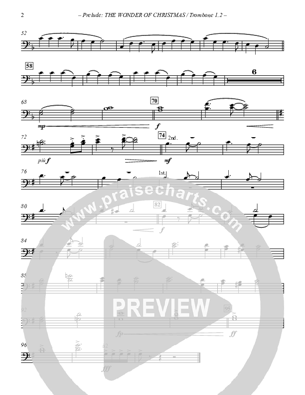 Prelude The Wonder Of Christmas (Instrumental) Trombone 1/2 (Paul Campbell)