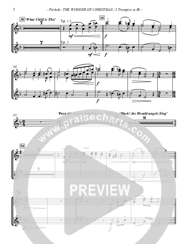 Prelude The Wonder Of Christmas (Instrumental) Trumpet 1/2/3 (Paul Campbell)