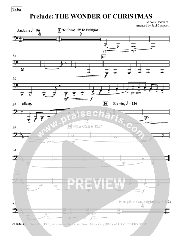 Prelude The Wonder Of Christmas (Instrumental) Tuba (Paul Campbell)