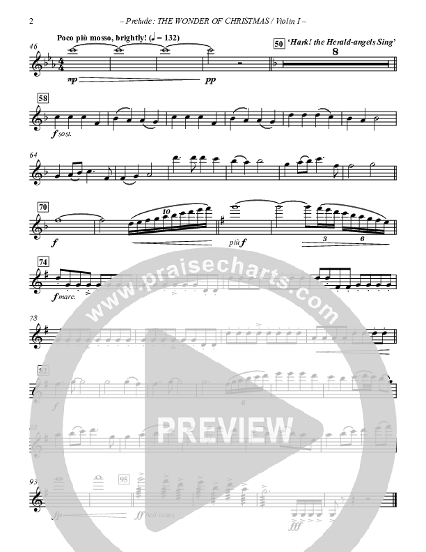 Prelude The Wonder Of Christmas (Instrumental) Violin 1 (Paul Campbell)