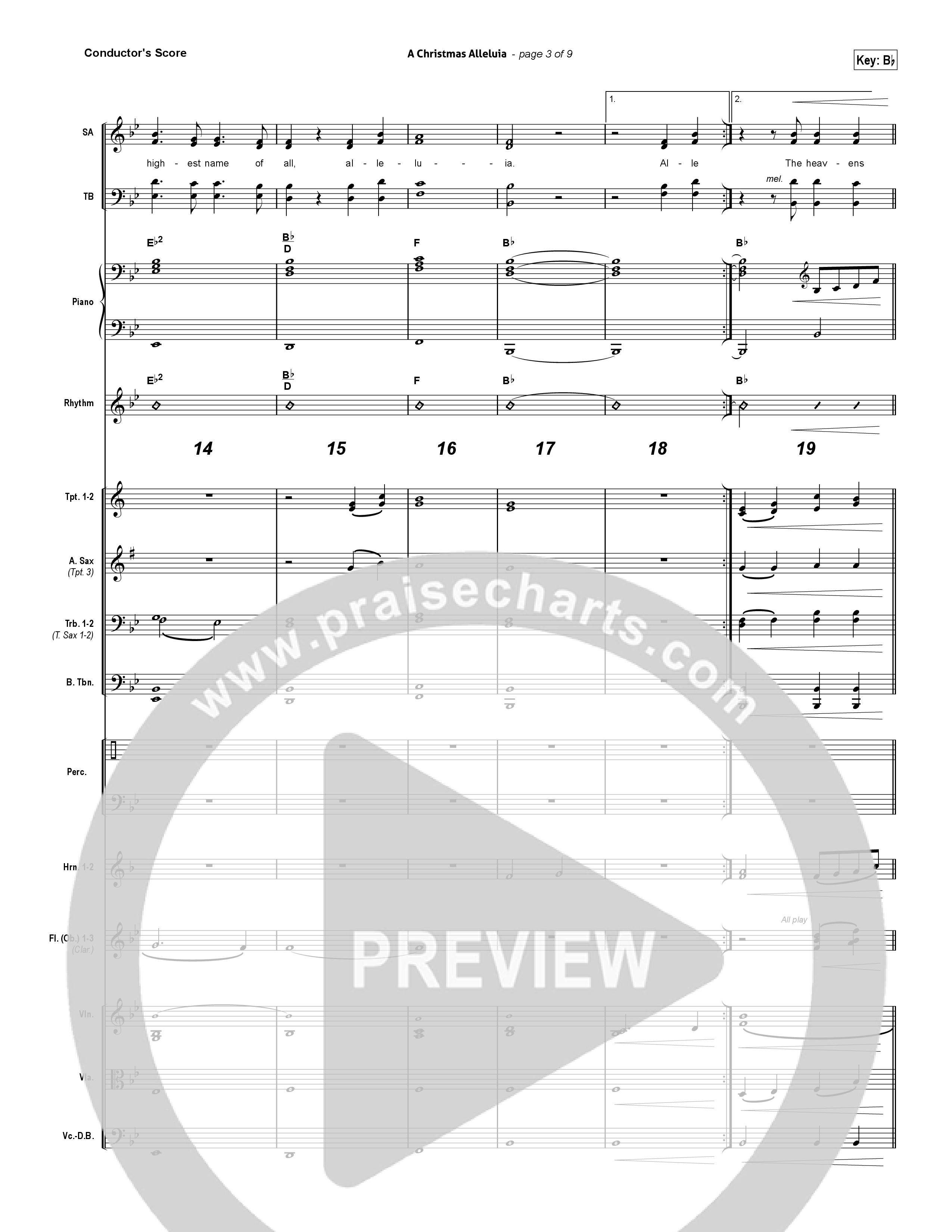 A Christmas Alleluia (Choral Anthem SATB) Conductor's Score (Chris Tomlin / Lauren Daigle / Arr. Luke Gambill)