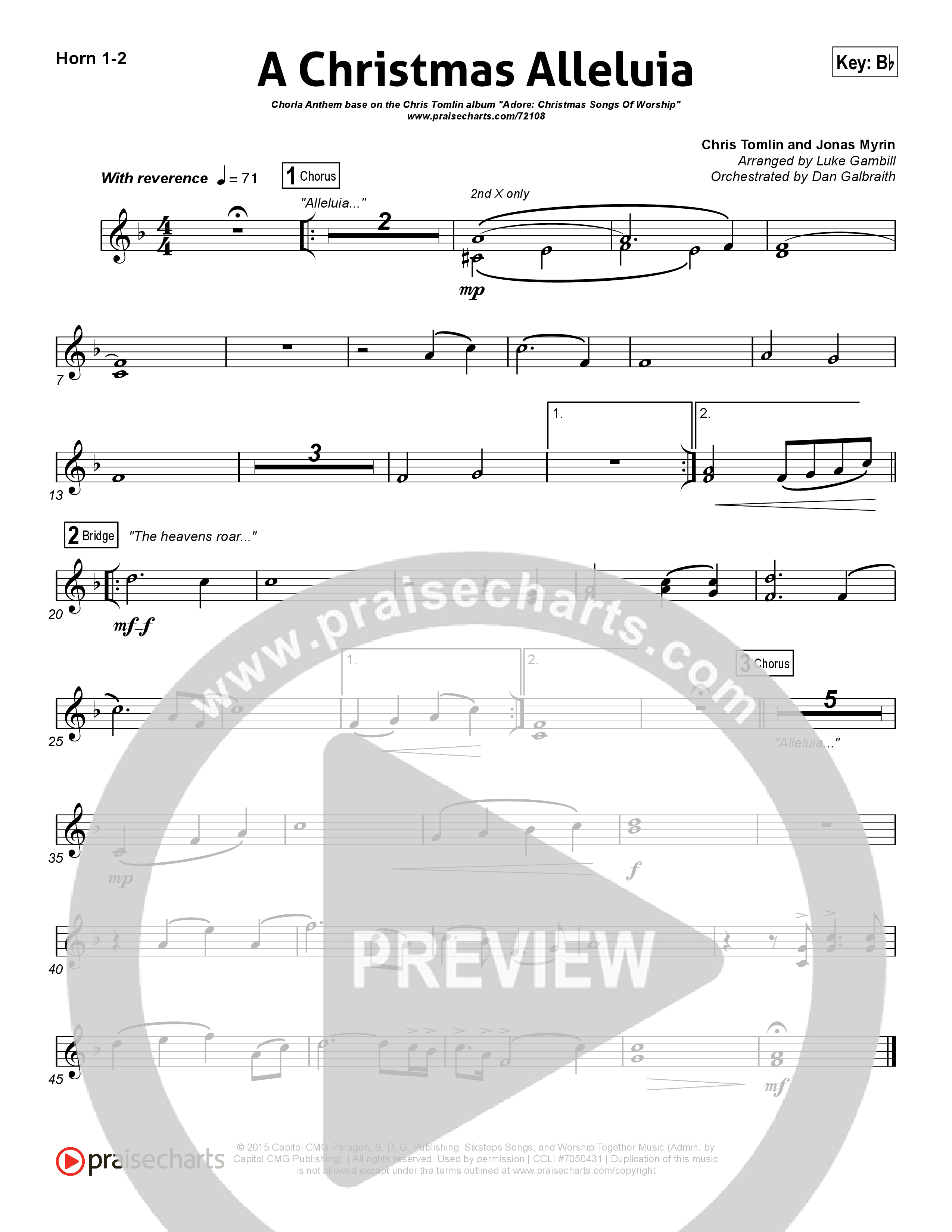 A Christmas Alleluia (Choral Anthem SATB) Brass Pack (Chris Tomlin / Lauren Daigle / Arr. Luke Gambill)