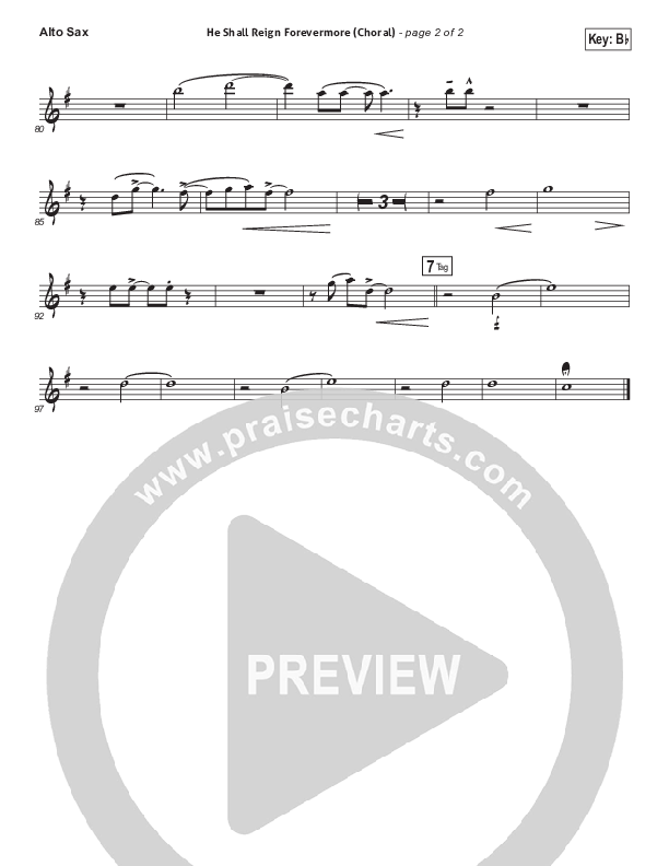 He Shall Reign Forevermore (Choral Anthem SATB) Alto Sax (Chris Tomlin / Arr. Luke Gambill)