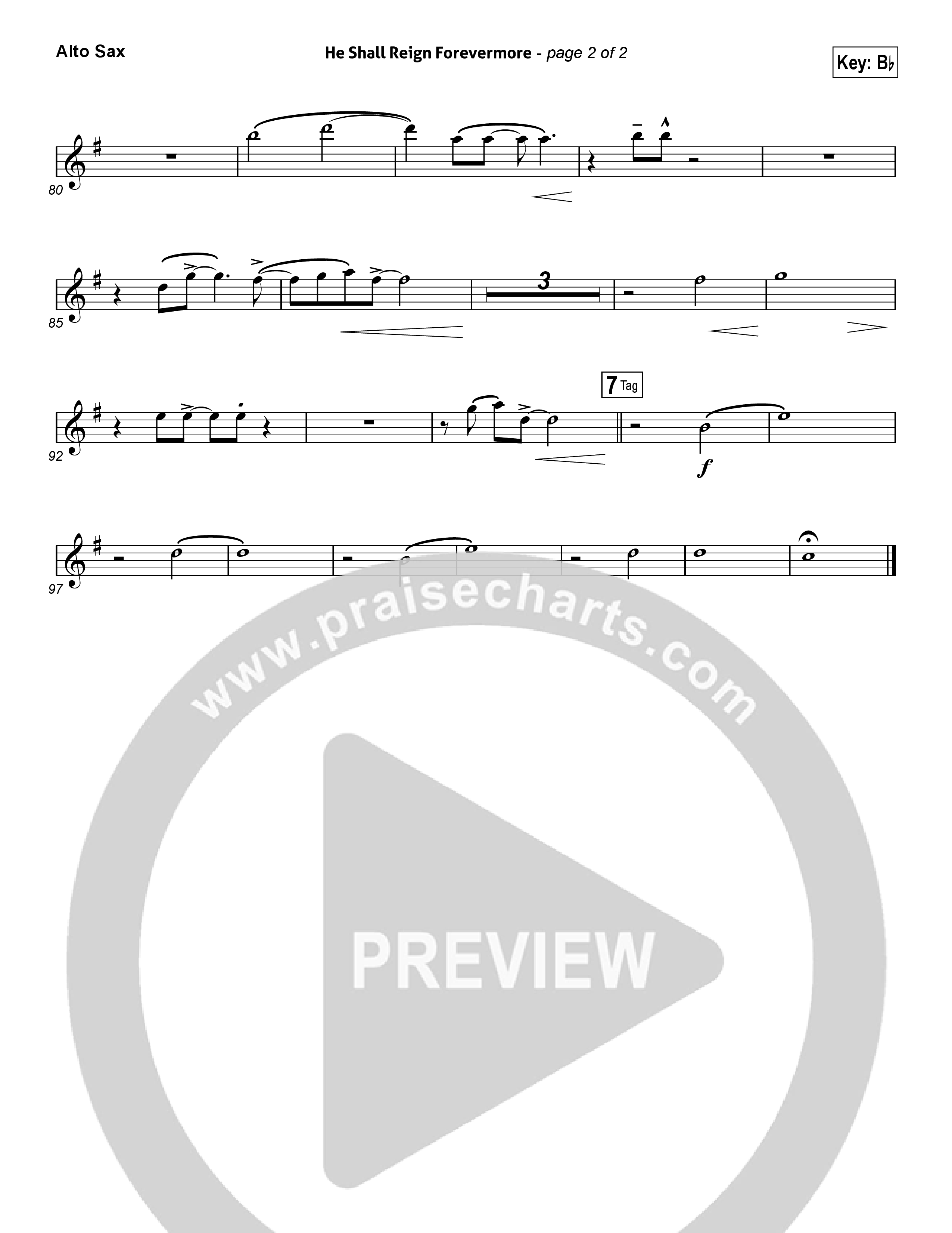 He Shall Reign Forevermore (Choral Anthem SATB) Alto Sax (Chris Tomlin / Arr. Luke Gambill)