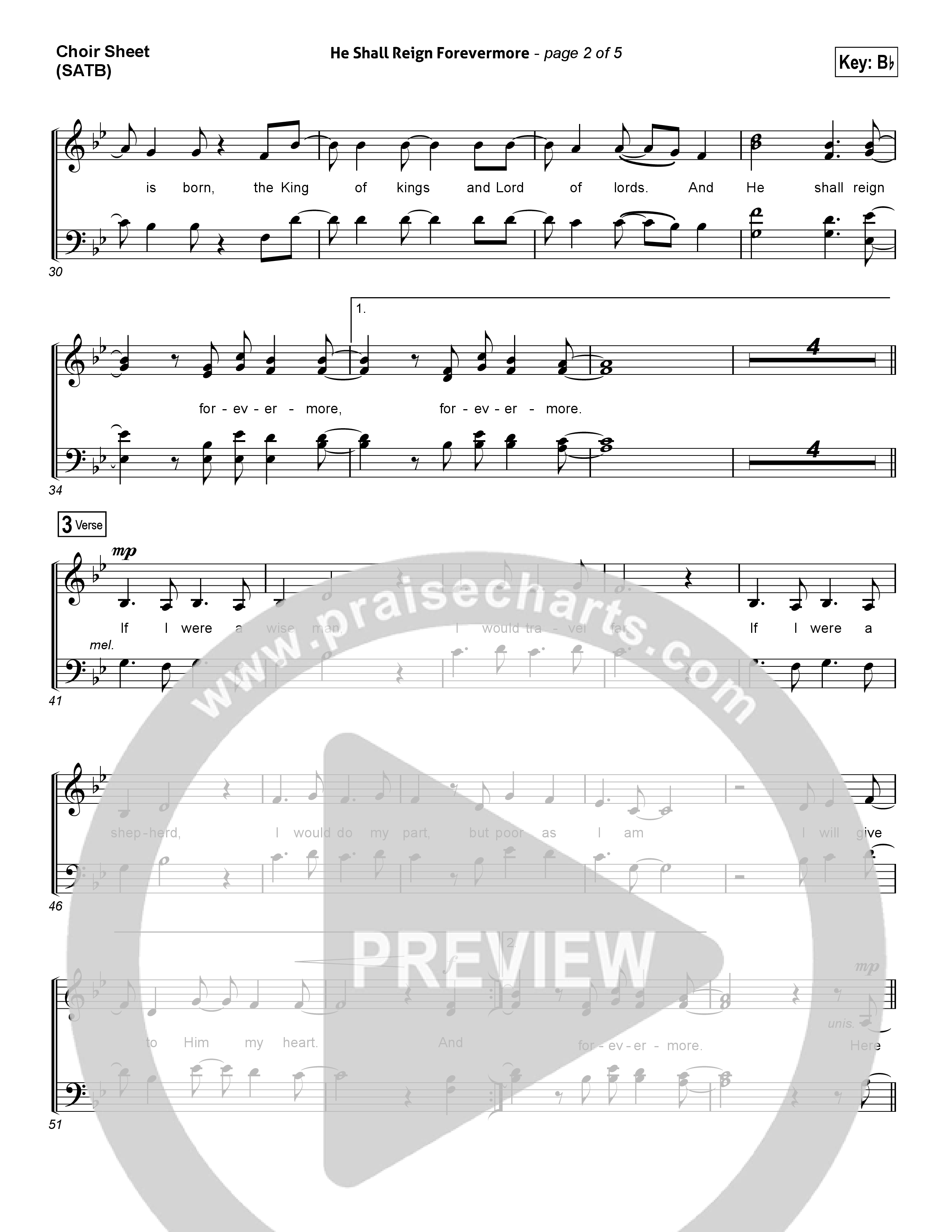 He Shall Reign Forevermore (Choral Anthem SATB) Choir Vocals (SATB) (Chris Tomlin / Arr. Luke Gambill)