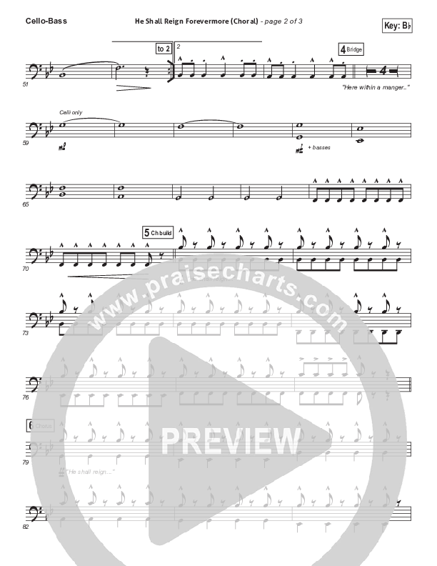 He Shall Reign Forevermore (Choral Anthem SATB) Cello/Bass (Chris Tomlin / Arr. Luke Gambill)