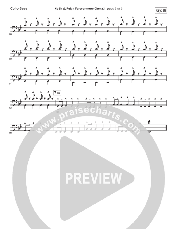 He Shall Reign Forevermore (Choral Anthem SATB) Cello/Bass (Chris Tomlin / Arr. Luke Gambill)
