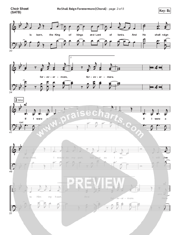 He Shall Reign Forevermore (Choral Anthem SATB) Choir Sheet (SATB) (Chris Tomlin / Arr. Luke Gambill)