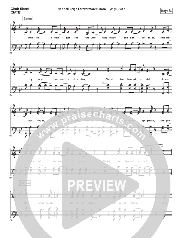 He Shall Reign Forevermore (Choral Anthem SATB) Choir Sheet (SATB) (Chris Tomlin / Arr. Luke Gambill)