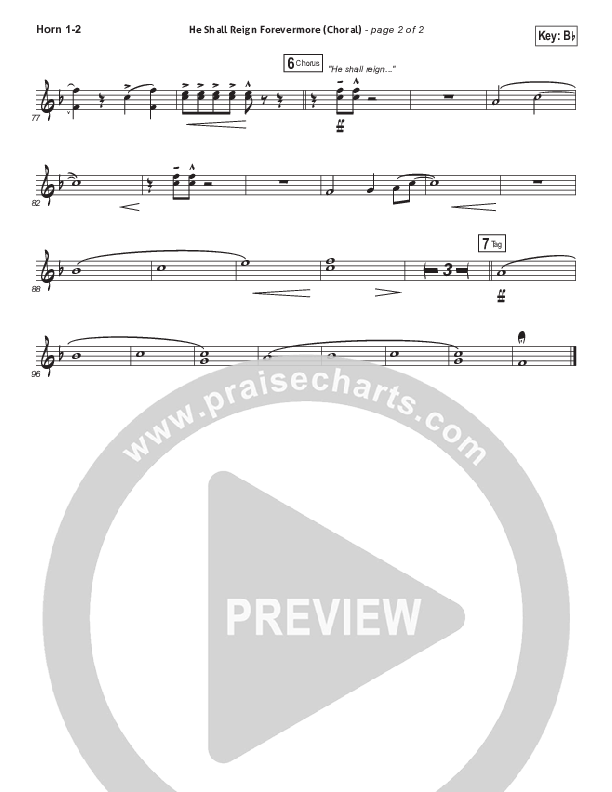 He Shall Reign Forevermore (Choral Anthem SATB) French Horn 1/2 (Chris Tomlin / Arr. Luke Gambill)