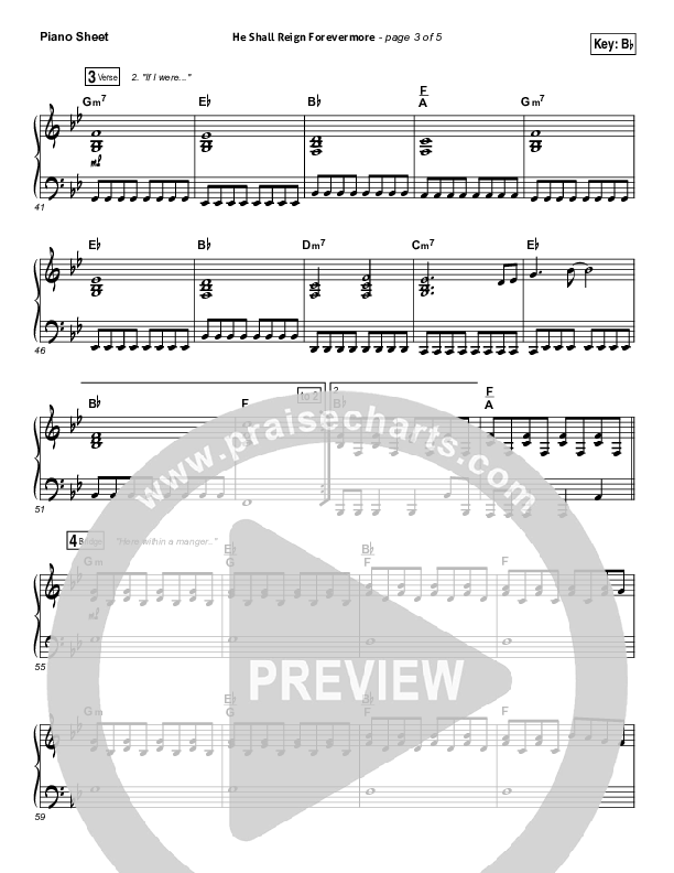 He Shall Reign Forevermore (Choral Anthem SATB) Piano Sheet (Chris Tomlin / Arr. Luke Gambill)