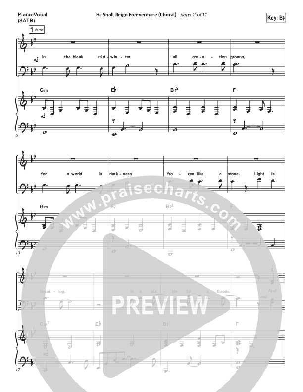 He Shall Reign Forevermore (Choral Anthem SATB) Piano/Vocal Pack (Chris Tomlin / Arr. Luke Gambill)