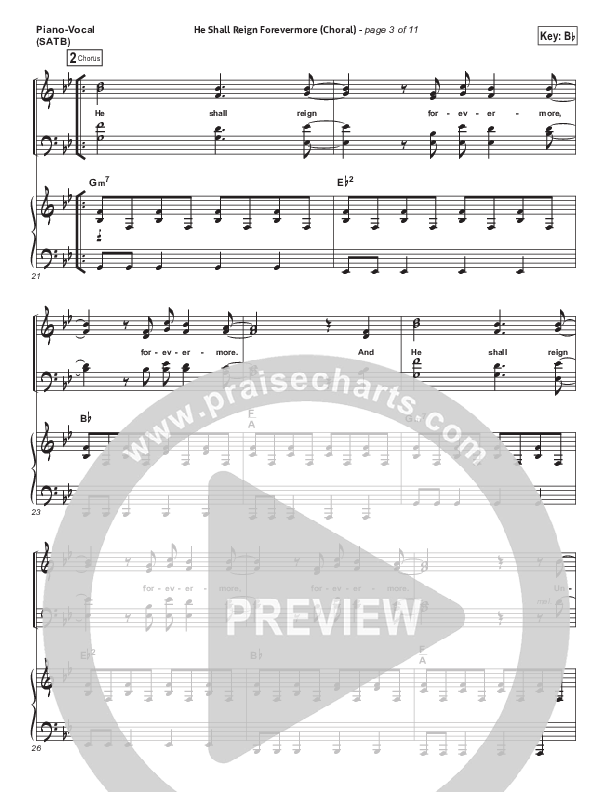 He Shall Reign Forevermore (Choral Anthem SATB) Piano/Vocal Pack (Chris Tomlin / Arr. Luke Gambill)