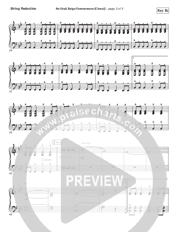 He Shall Reign Forevermore (Choral Anthem SATB) Synth Strings (Chris Tomlin / Arr. Luke Gambill)