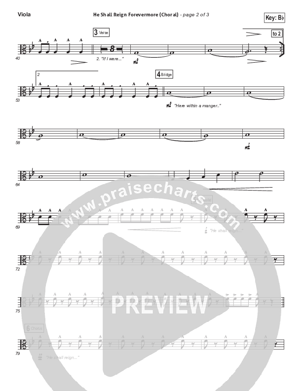 He Shall Reign Forevermore (Choral Anthem SATB) Viola (Chris Tomlin / Arr. Luke Gambill)