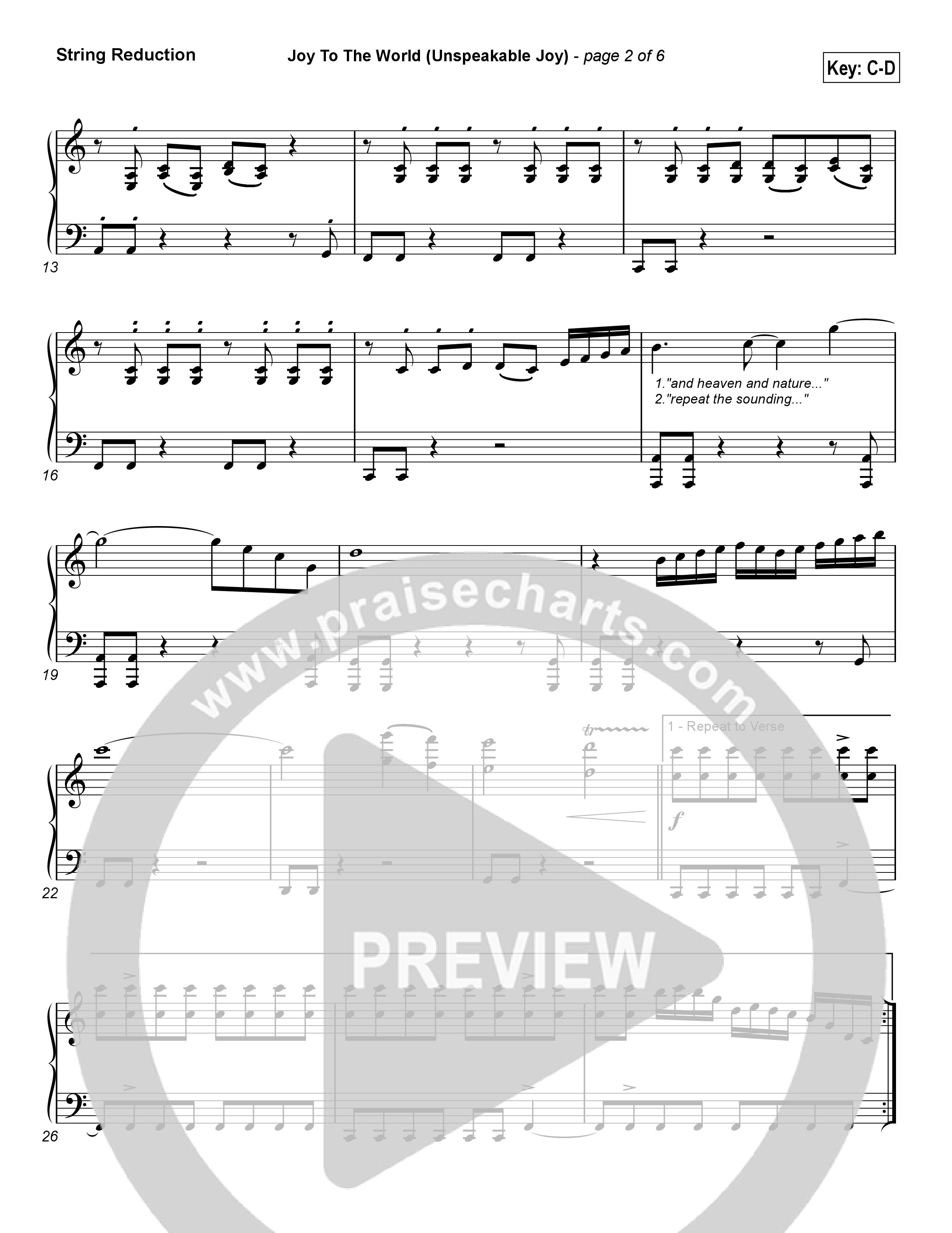 Joy To The World (Unspeakable Joy) (Choral Anthem SATB) Synth Strings (Chris Tomlin / Arr. Luke Gambill)