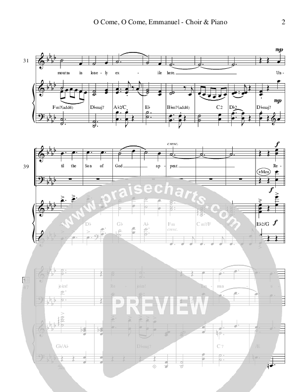 O Come O Come Emmanuel Piano/Choir (SATB) (Ric Flauding)