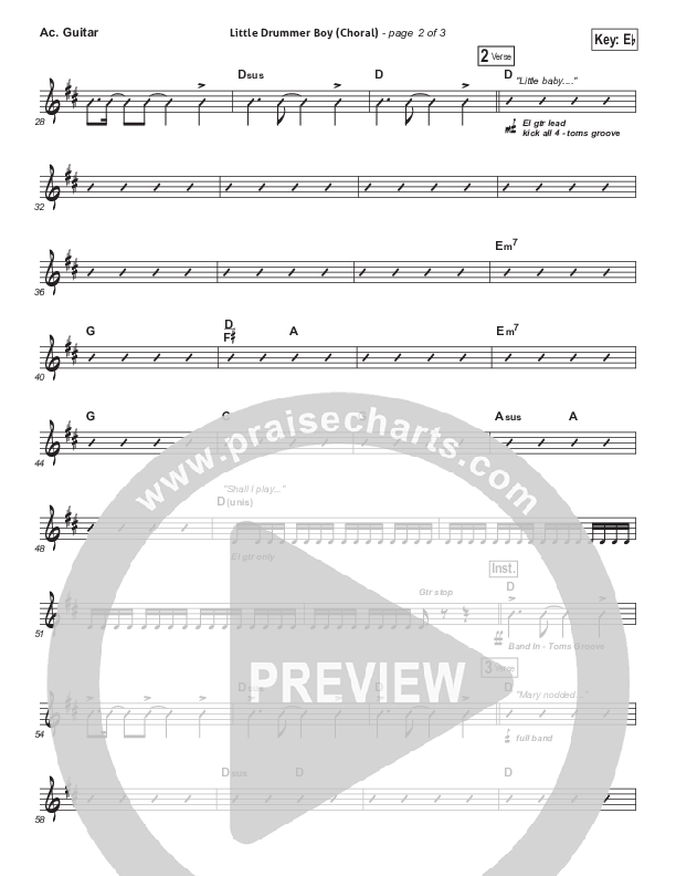 Little Drummer Boy (Choral Anthem SATB) Acoustic Guitar (for KING & COUNTRY / Arr. Luke Gambill)