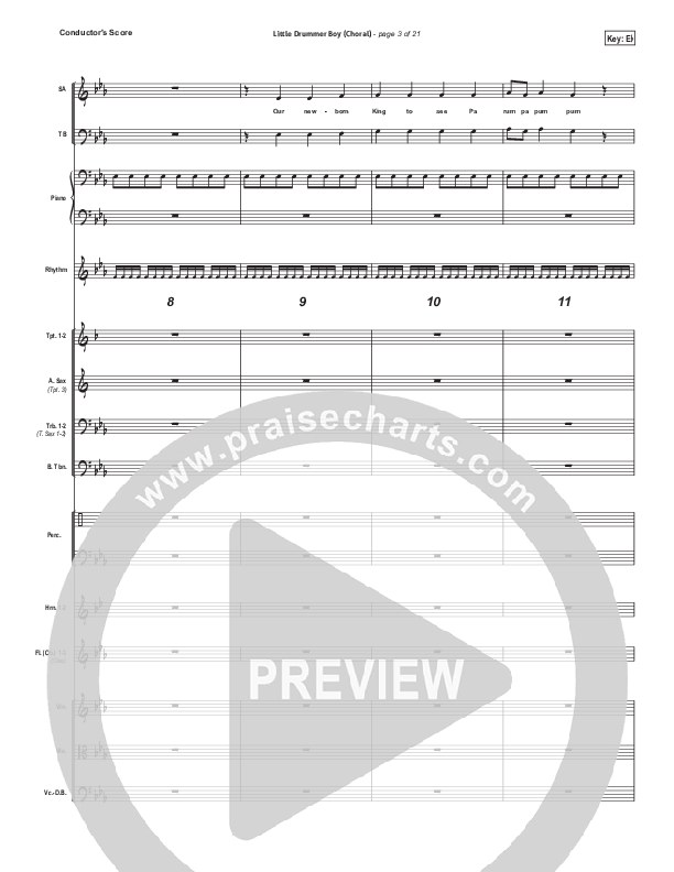 Little Drummer Boy (Choral Anthem SATB) Conductor's Score (for KING & COUNTRY / Arr. Luke Gambill)