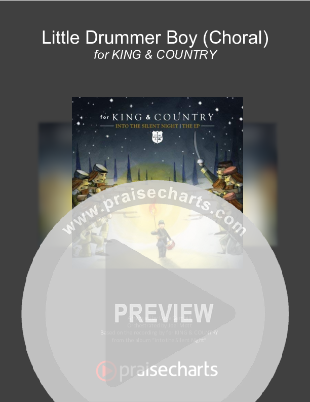 Little Drummer Boy (Choral Anthem SATB) Cover Sheet (for KING & COUNTRY / Arr. Luke Gambill)