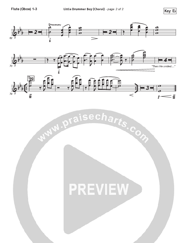 Little Drummer Boy (Choral Anthem SATB) Flute/Oboe 1/2/3 (for KING & COUNTRY / Arr. Luke Gambill)