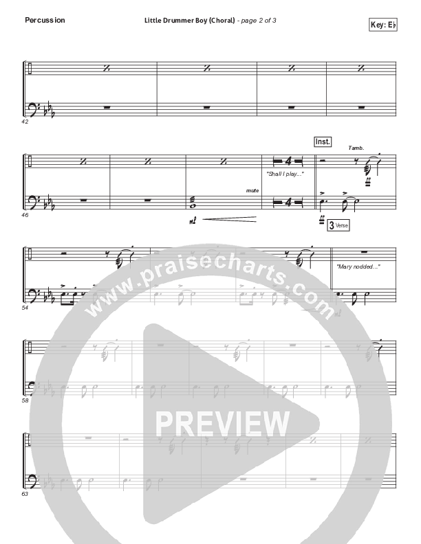 Little Drummer Boy (Choral Anthem SATB) Percussion (for KING & COUNTRY / Arr. Luke Gambill)