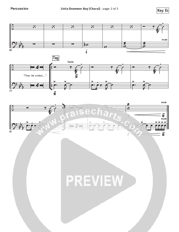 Little Drummer Boy (Choral Anthem SATB) Percussion (for KING & COUNTRY / Arr. Luke Gambill)