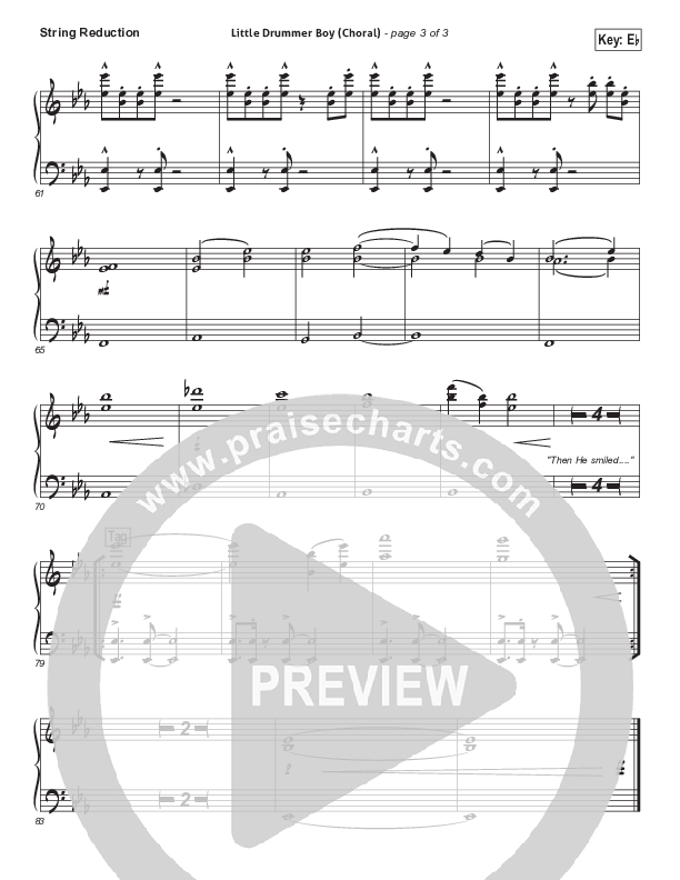 Little Drummer Boy (Choral Anthem SATB) String Pack (for KING & COUNTRY / Arr. Luke Gambill)