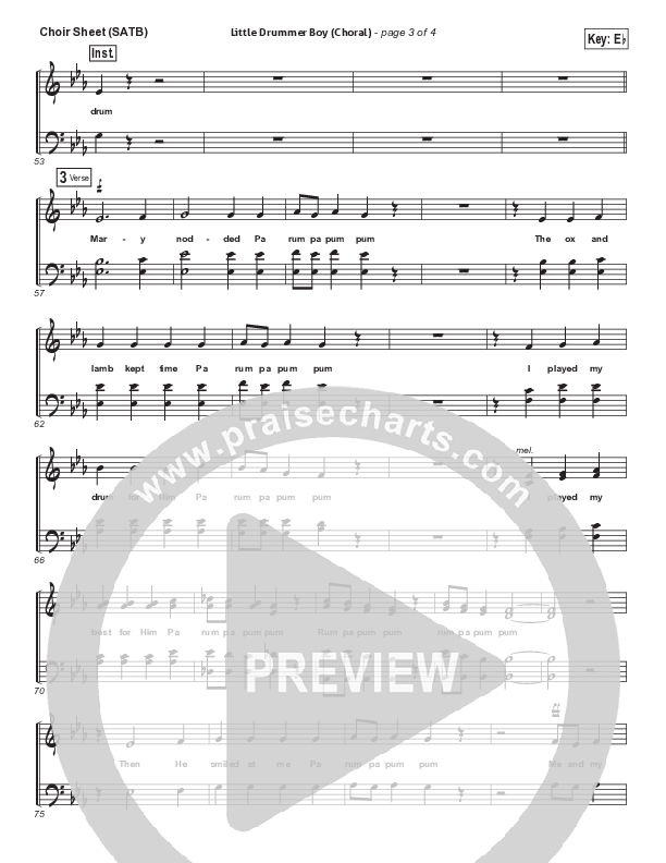 Little Drummer Boy (Choral Anthem SATB) Choir Vocals (SATB) (for KING & COUNTRY / Arr. Luke Gambill)