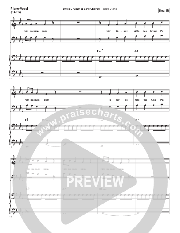 Little Drummer Boy (Choral Anthem SATB) Piano/Vocal Pack (for KING & COUNTRY / Arr. Luke Gambill)