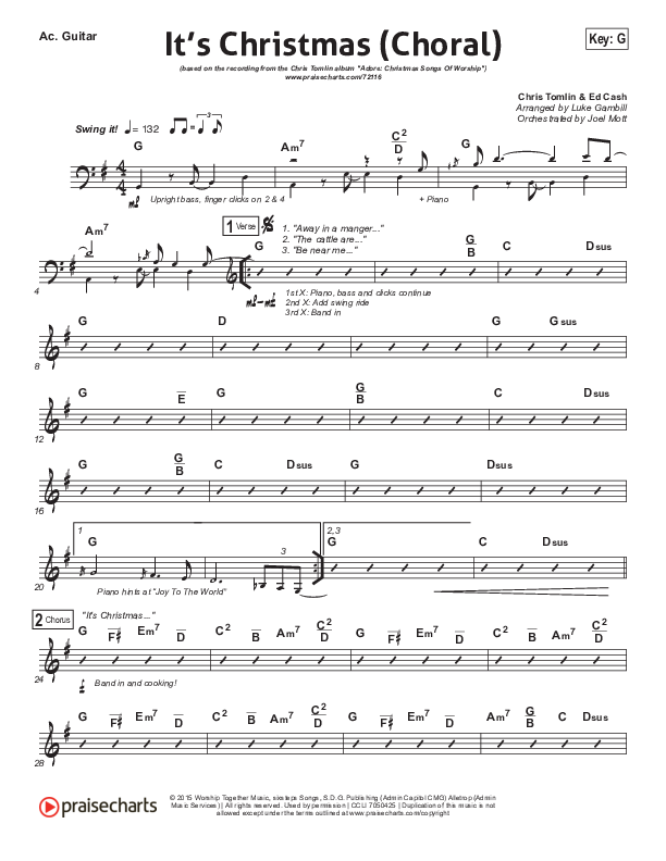 It's Christmas (Choral Anthem SATB) Acoustic Guitar (Chris Tomlin / Arr. Luke Gambill)